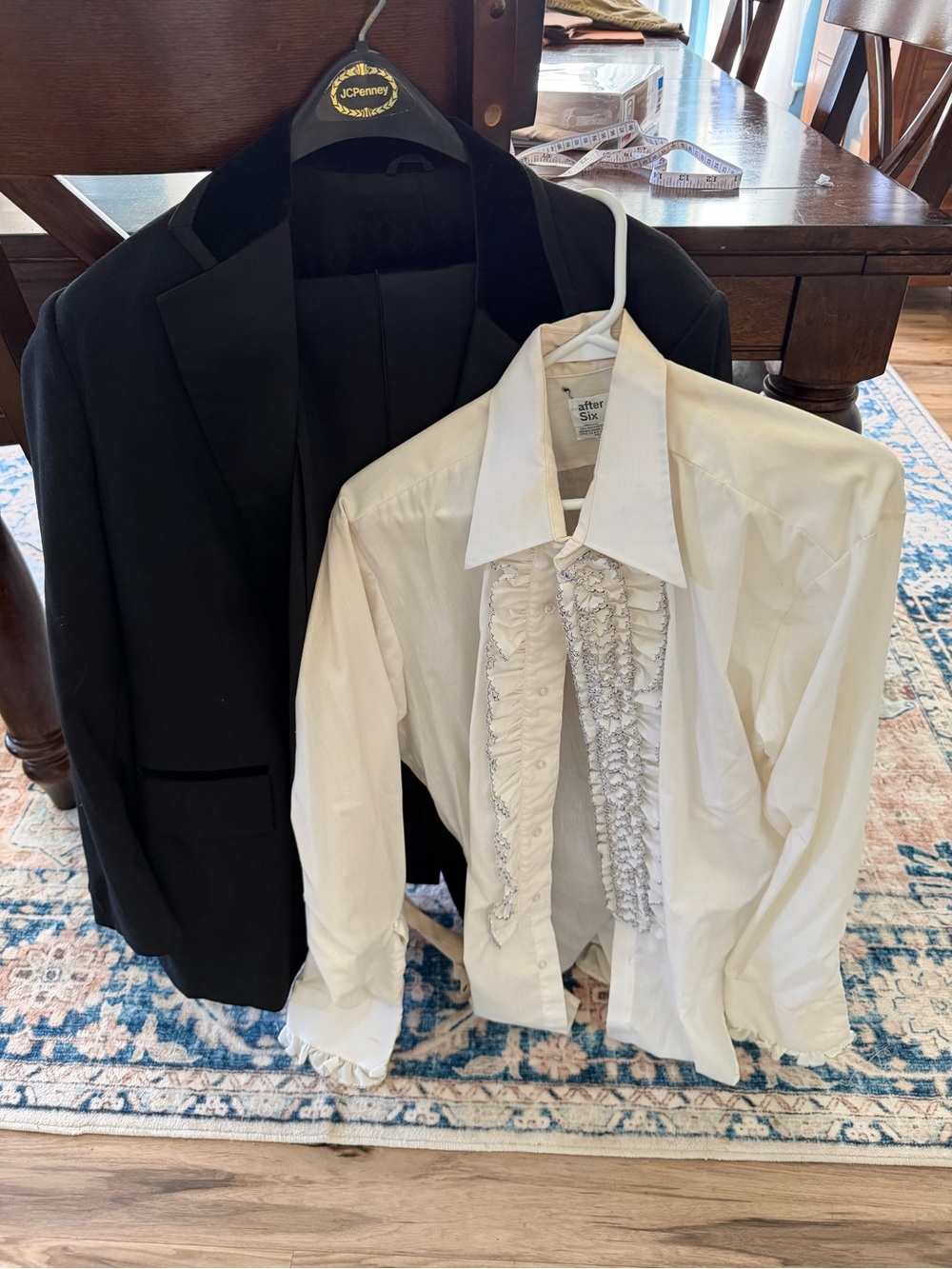 Vintages 70s After Six  White Ruffled Dress Shirt
